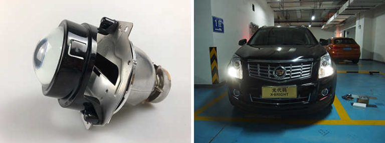 The Xenon Projector Removed from a 2016 Cadillac SRX on Display