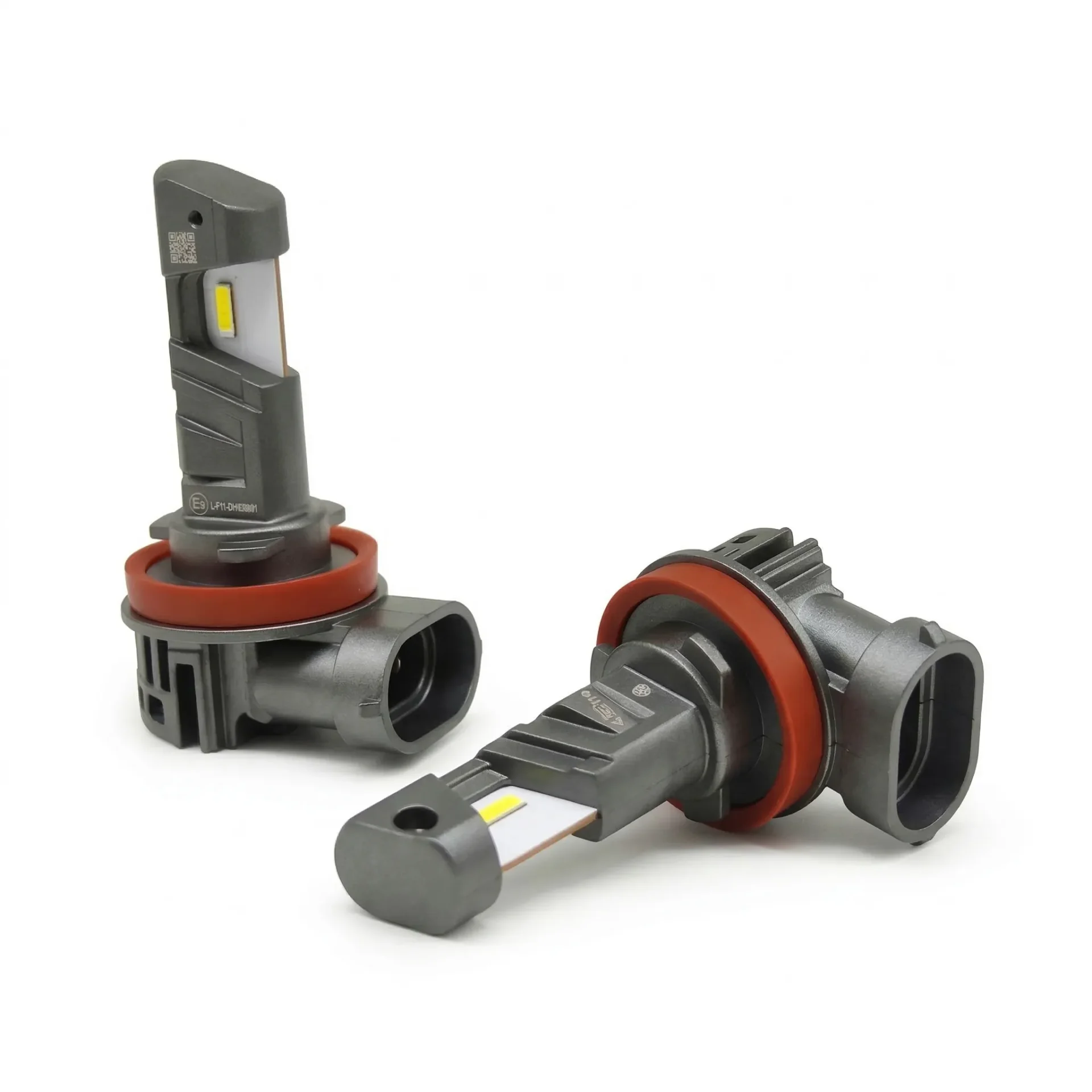 Front view of the ECE R37 certified LEDOAUTO E4E H11 LED replacement bulb-Product Showcase