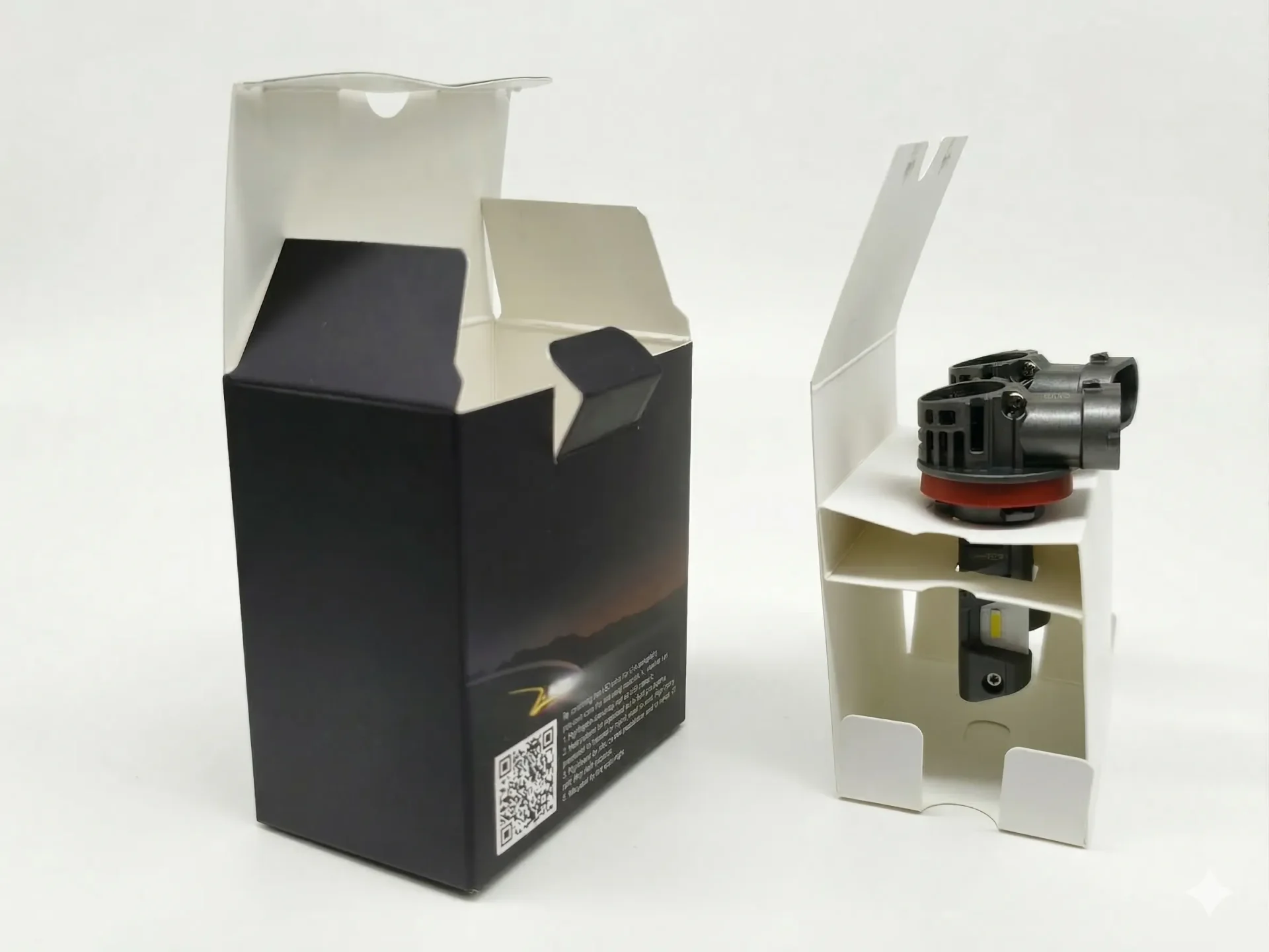 Retail packaging box of ECE R37 certified H11 LED bulbs showing E-Mark approval marking