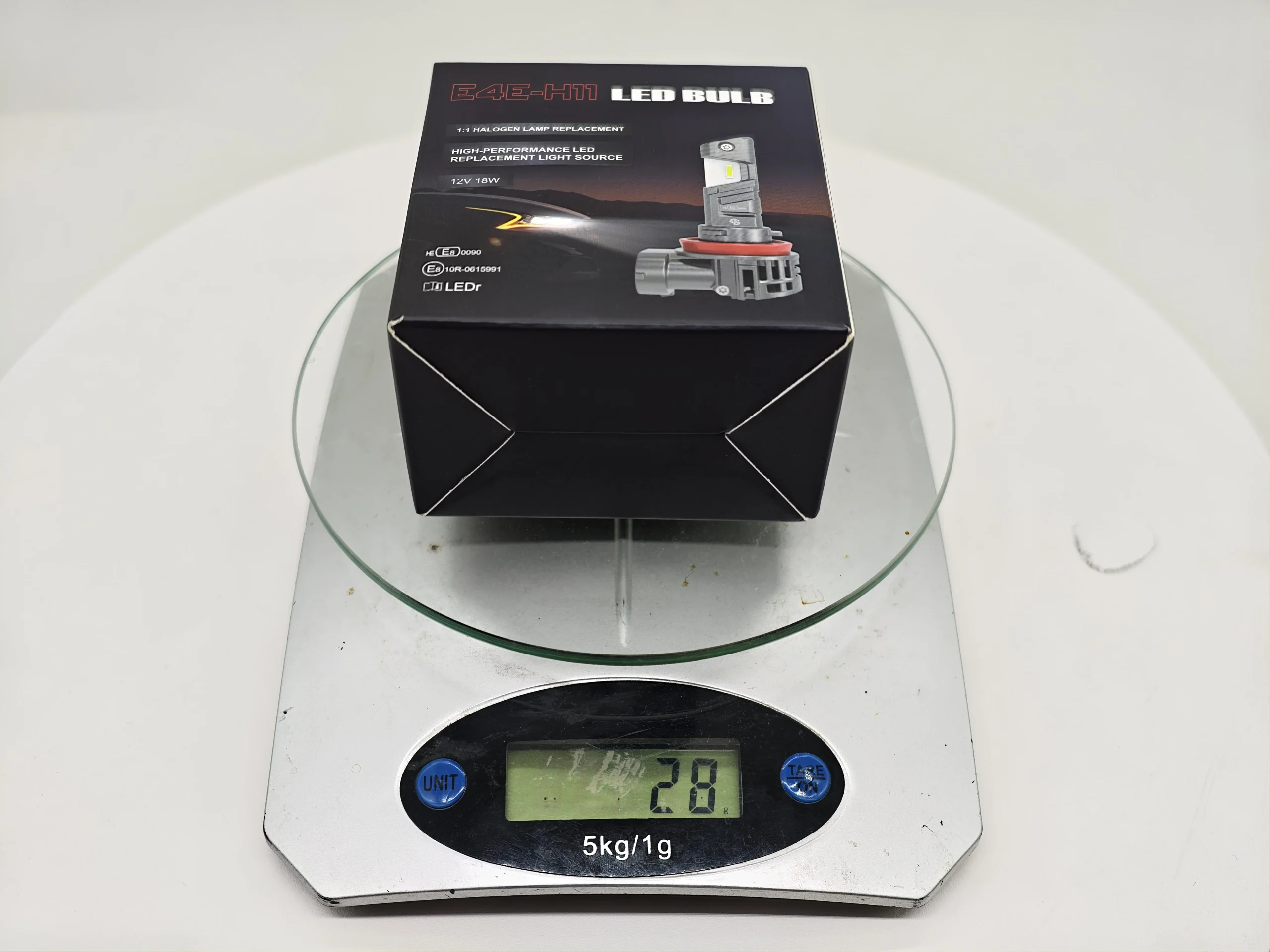 E4E H11 LEDr empty package weight measurement