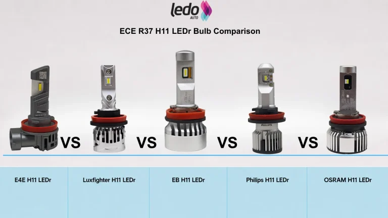 ECE R37 H11 LEDr Bulb Comparison: EB, OSRAM, Philips, E4E and Luxfighter
